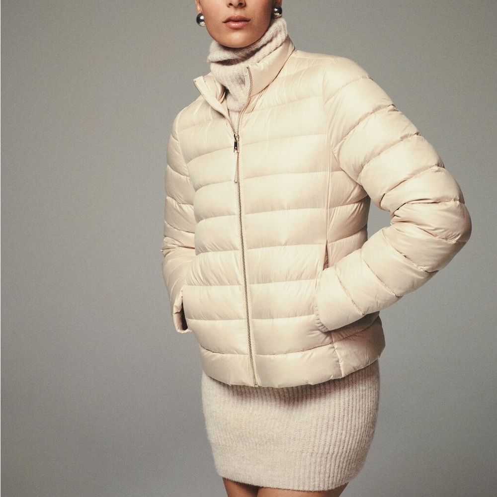 Mango (MNG) Cream Colour Light Puffer Jacket